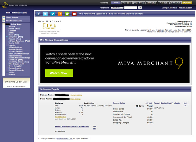 Miva Merchant Admin