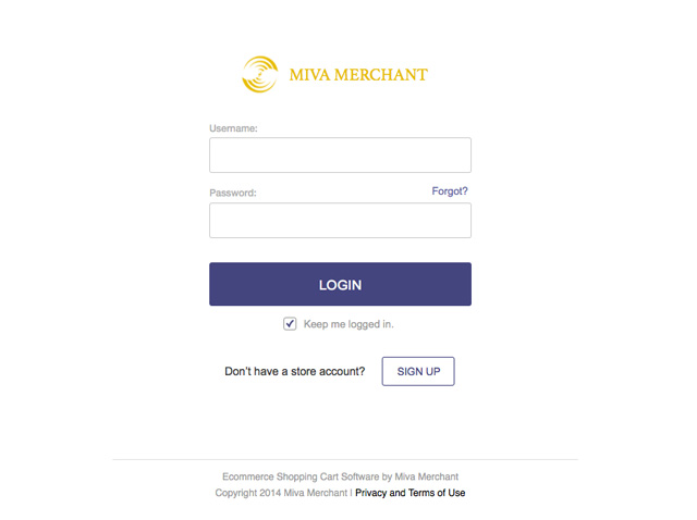 Miva Merchant: Login Redesigned